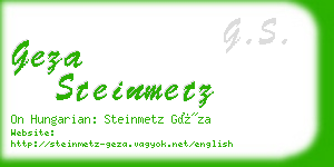 geza steinmetz business card